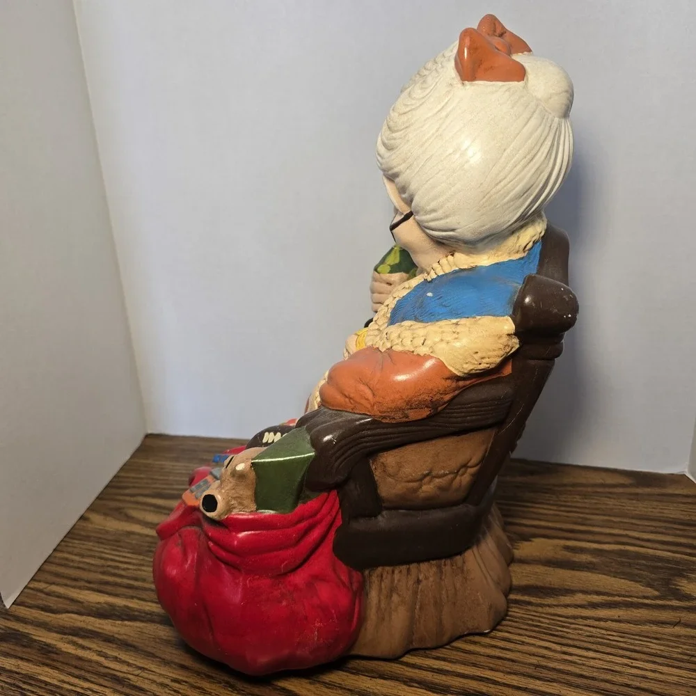 VTG 16.5IN CERAMIC MRS SANTA CLAUS CHRISTMAS FIGURE  ATLANTIC MOLD HANDPAINTED
